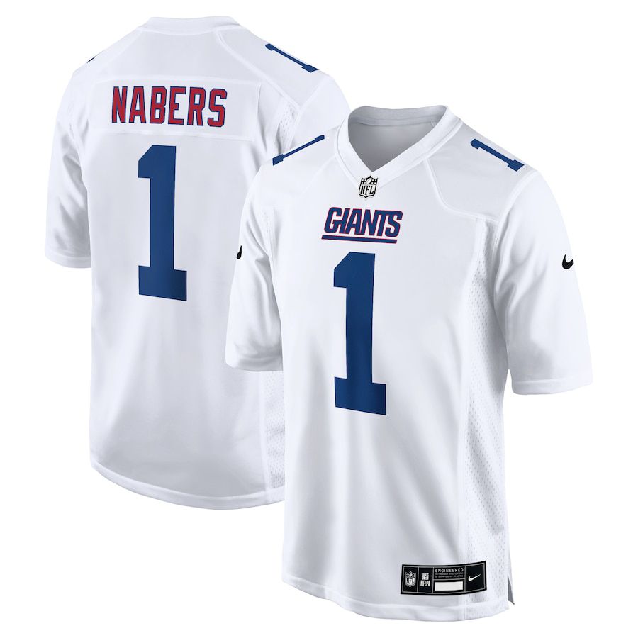 Men New York Giants #1 Malik Nabers White 2025 Nike Carbon Fashion NFL Jersey->new york giants->NFL Jersey